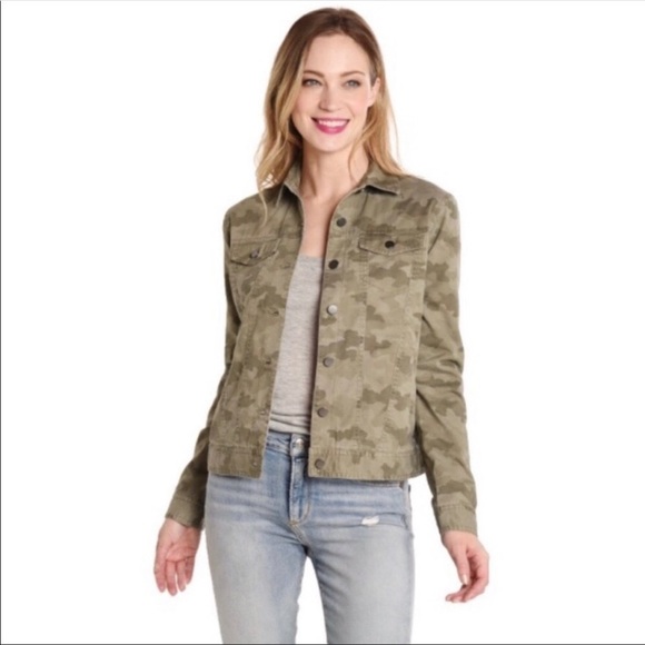 ATM Sage Green Camouflage Medium Denim Jacket - Picture 1 of 12